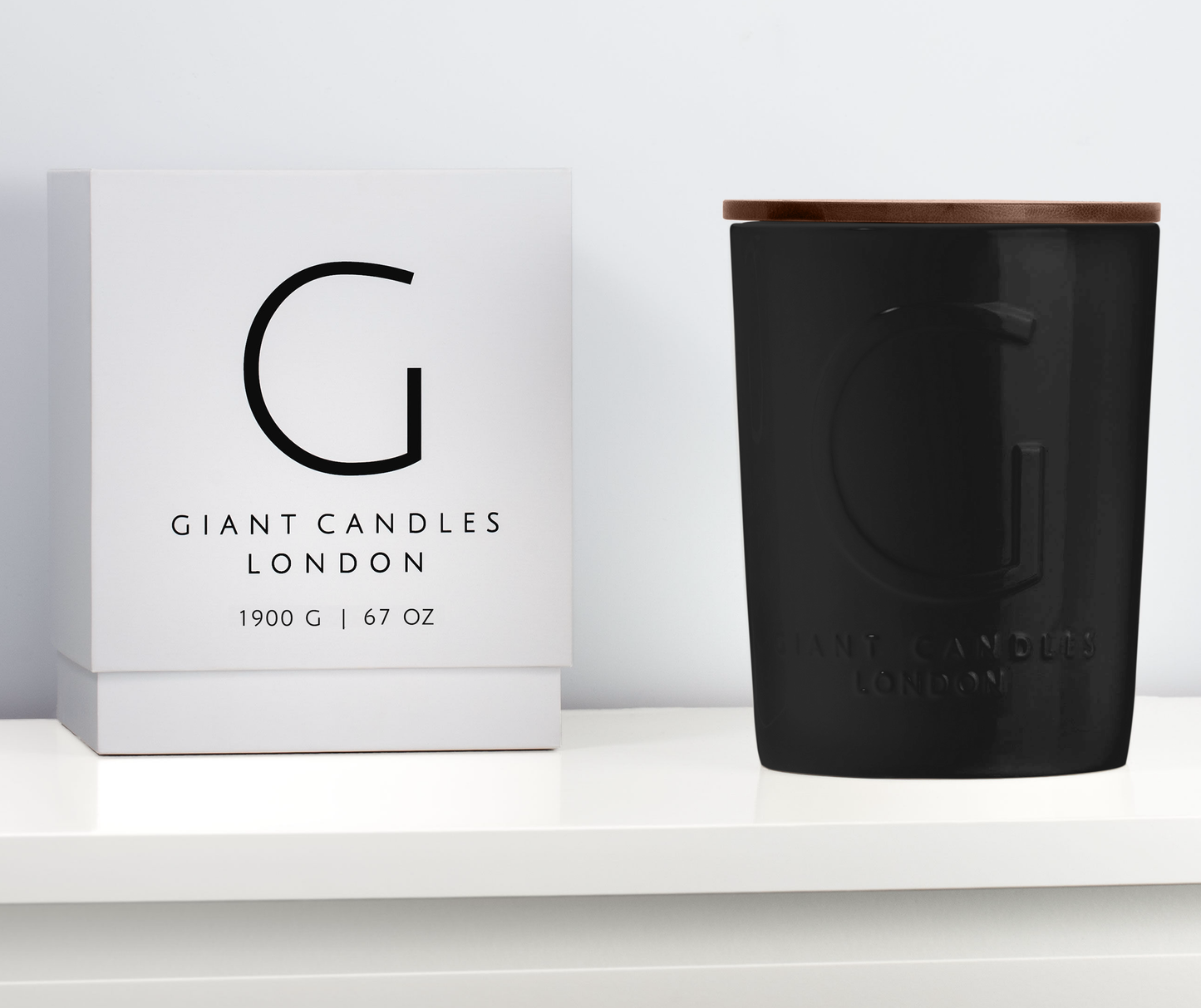 Signature Ceramic Giant Candle with Dark Wax and Wicks